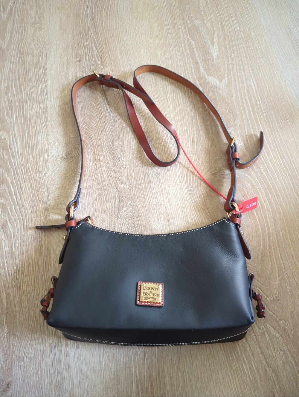 Dooney & Bourke Small Leather Hobo - Black/Brown Crossbody